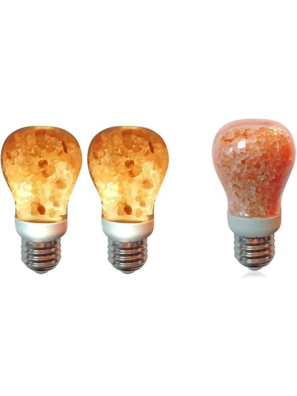 Natural Himalayan Salt Light Bulbs (2-Pack) | Warm Glow Night Lights for